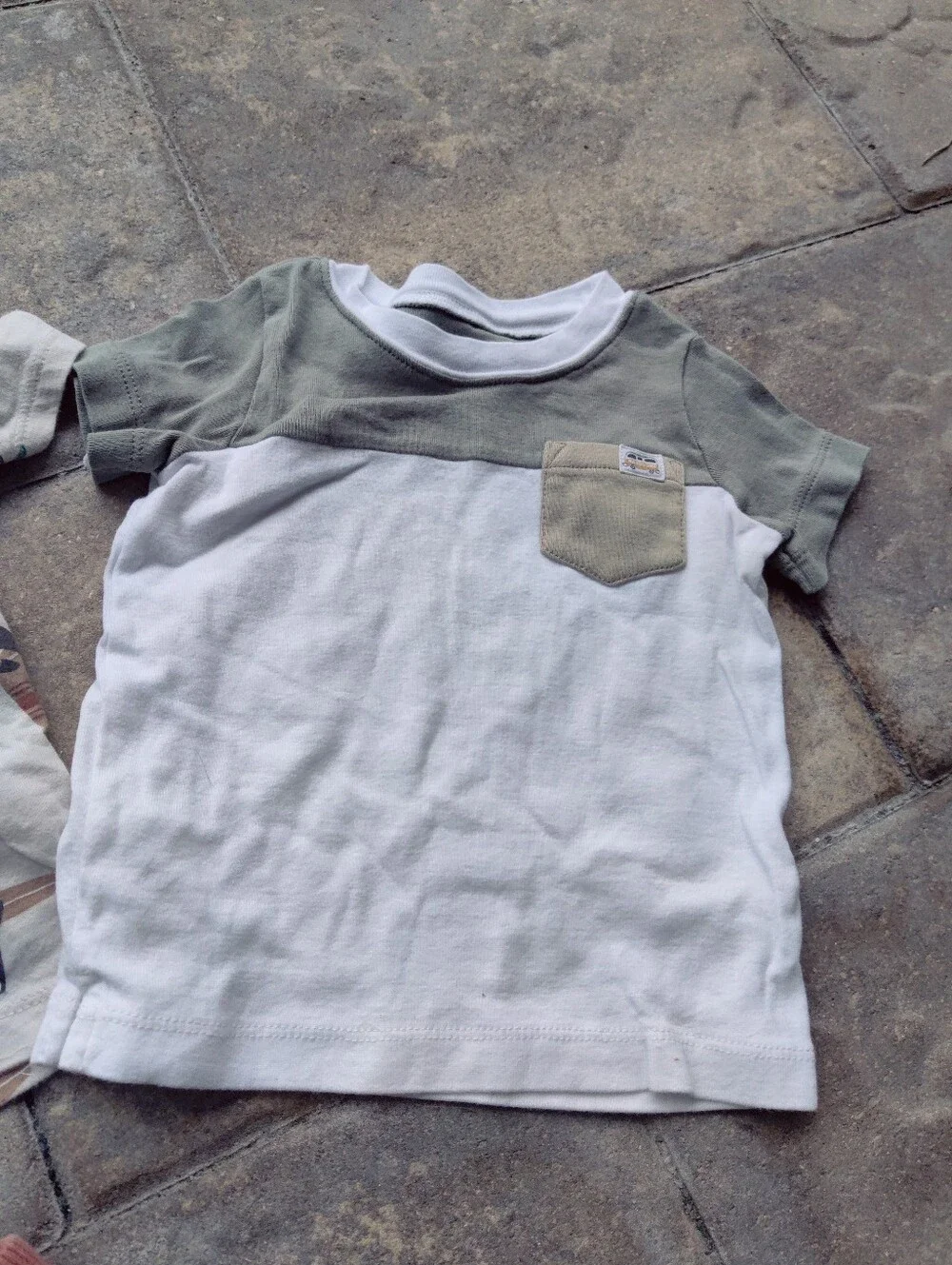 Carter's Mixed Short Sleeve Tee & Short Set in White, Green, Rust 18 Months